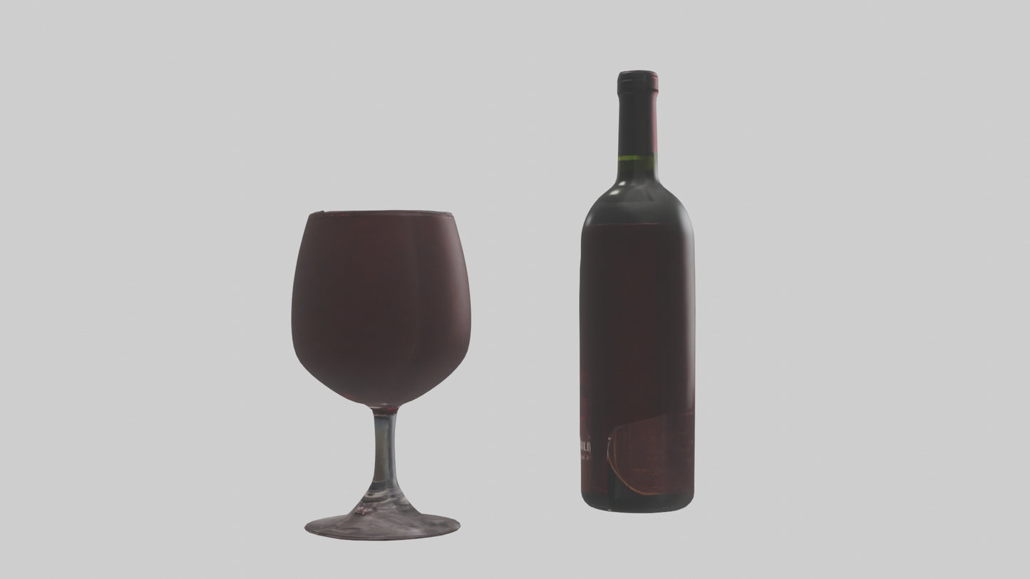 3D model Red wine model VR / AR / low-poly