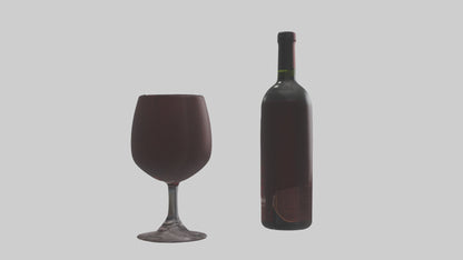 3D model Red wine model VR / AR / low-poly