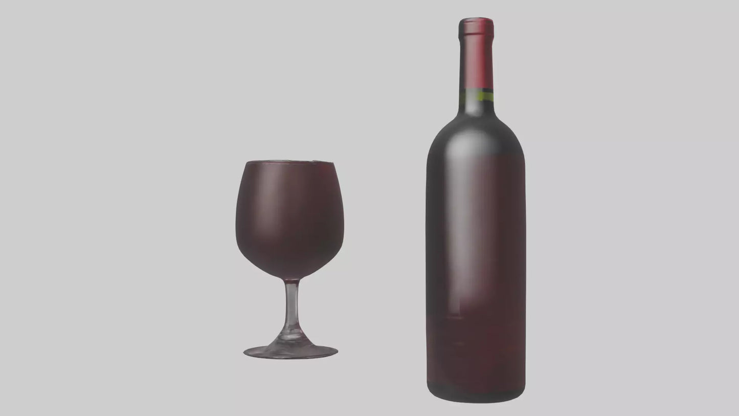 3D model Red wine model VR / AR / low-poly