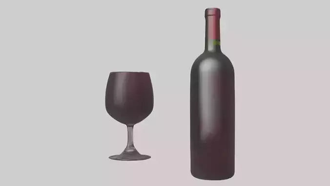 3D model Red wine model VR / AR / low-poly
