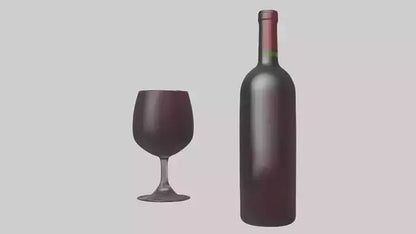3D model Red wine model VR / AR / low-poly