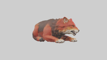 3D model Red Wolf resting model VR / AR / low-poly