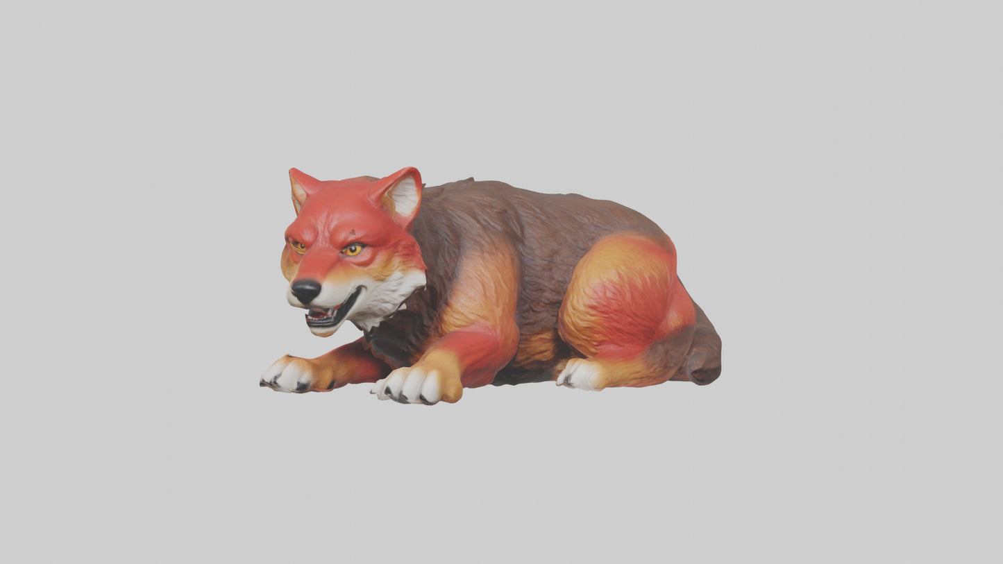 3D model Red Wolf resting model VR / AR / low-poly