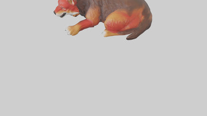 3D model Red Wolf resting model VR / AR / low-poly