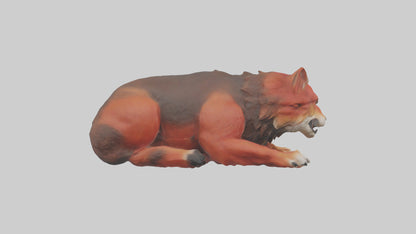 3D model Red Wolf resting model VR / AR / low-poly