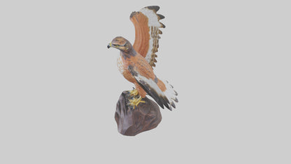 Redtailed Hawk statue model VR / AR / low-poly