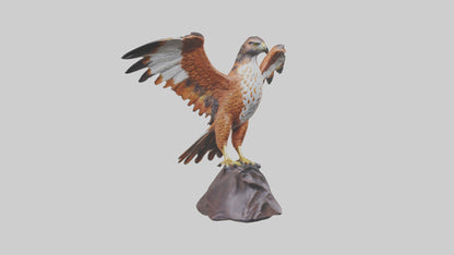 Redtailed Hawk statue model VR / AR / low-poly
