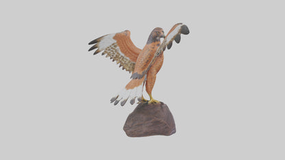 Redtailed Hawk statue model VR / AR / low-poly