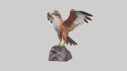 Redtailed Hawk statue model VR / AR / low-poly