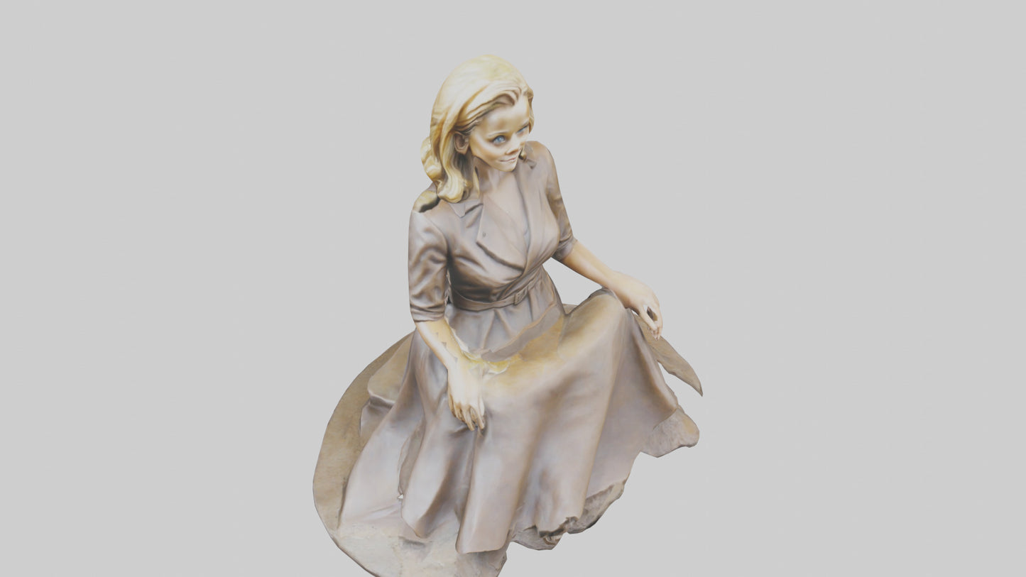 3D model Reese Witherspoon statue model VR / AR / low-poly