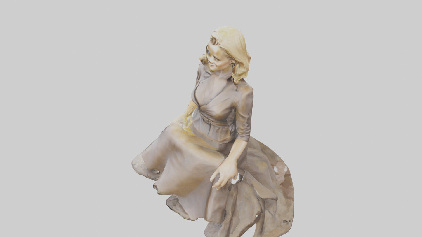 3D model Reese Witherspoon statue model VR / AR / low-poly