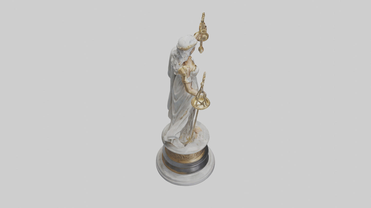3D model Regal Statue of Justice model VR / AR / low-poly