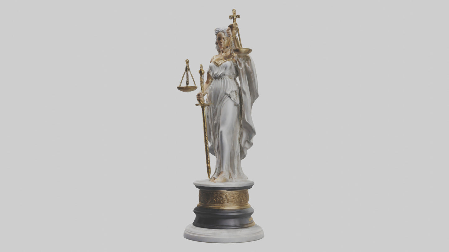 3D model Regal Statue of Justice model VR / AR / low-poly