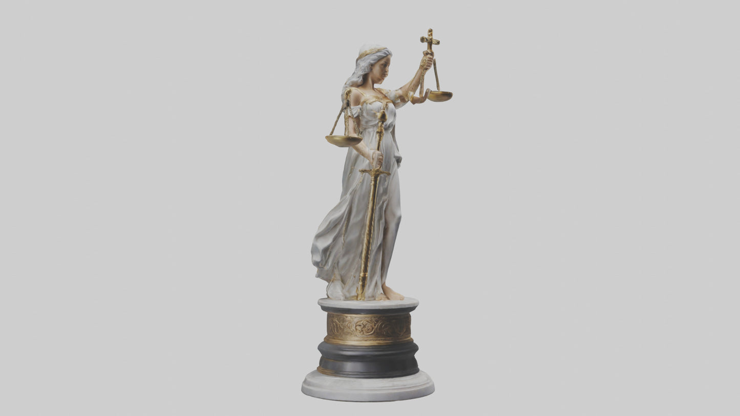 3D model Regal Statue of Justice model VR / AR / low-poly