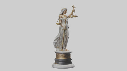 3D model Regal Statue of Justice model VR / AR / low-poly