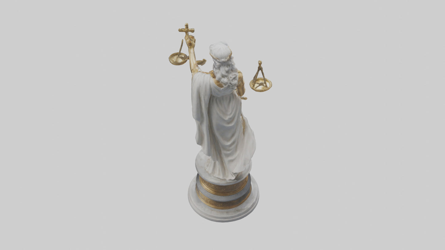 3D model Regal Statue of Justice model VR / AR / low-poly