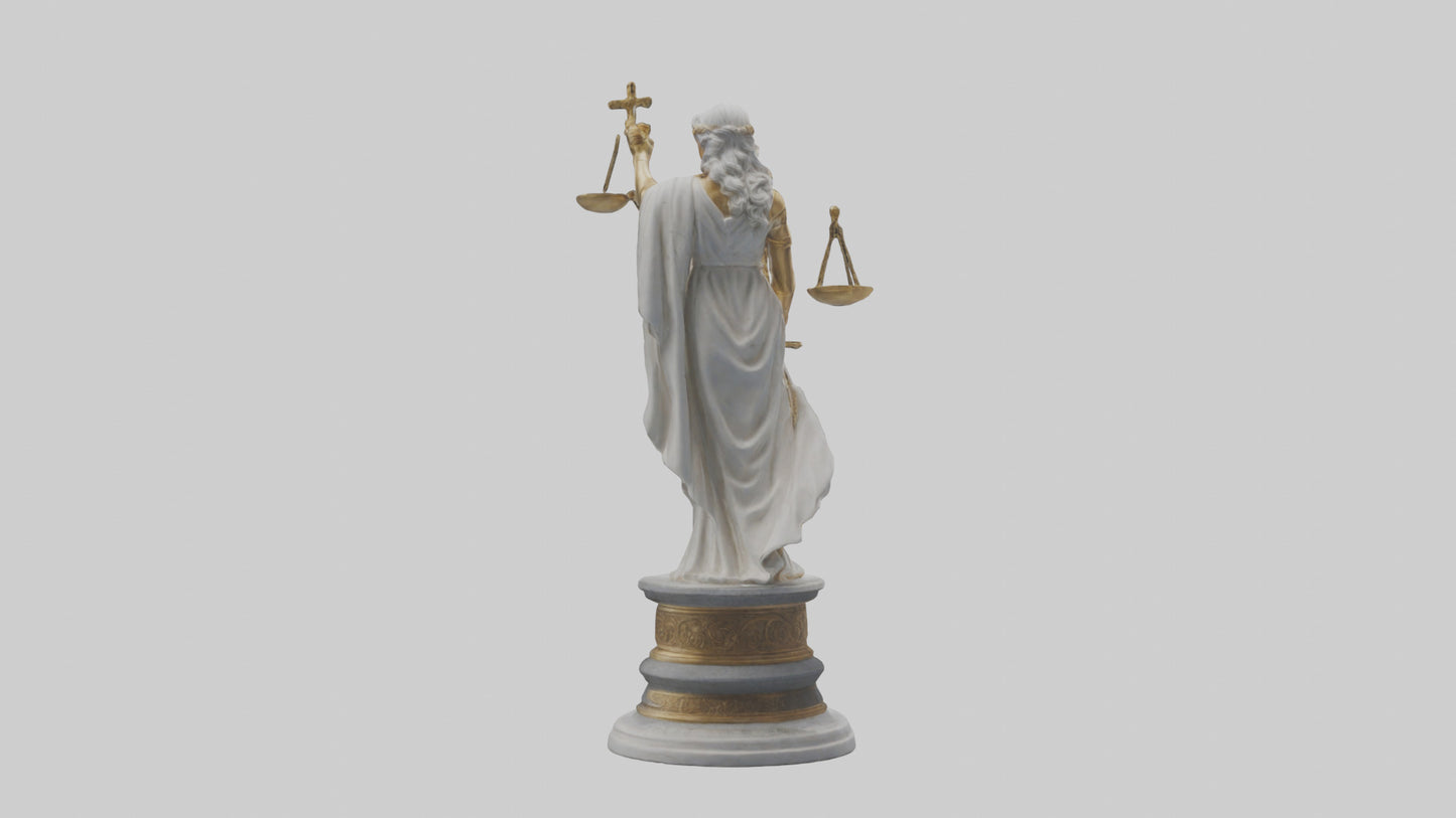 3D model Regal Statue of Justice model VR / AR / low-poly