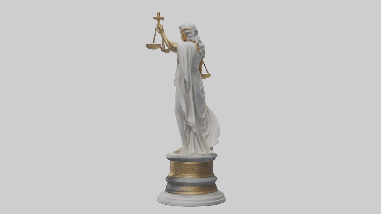 3D model Regal Statue of Justice model VR / AR / low-poly