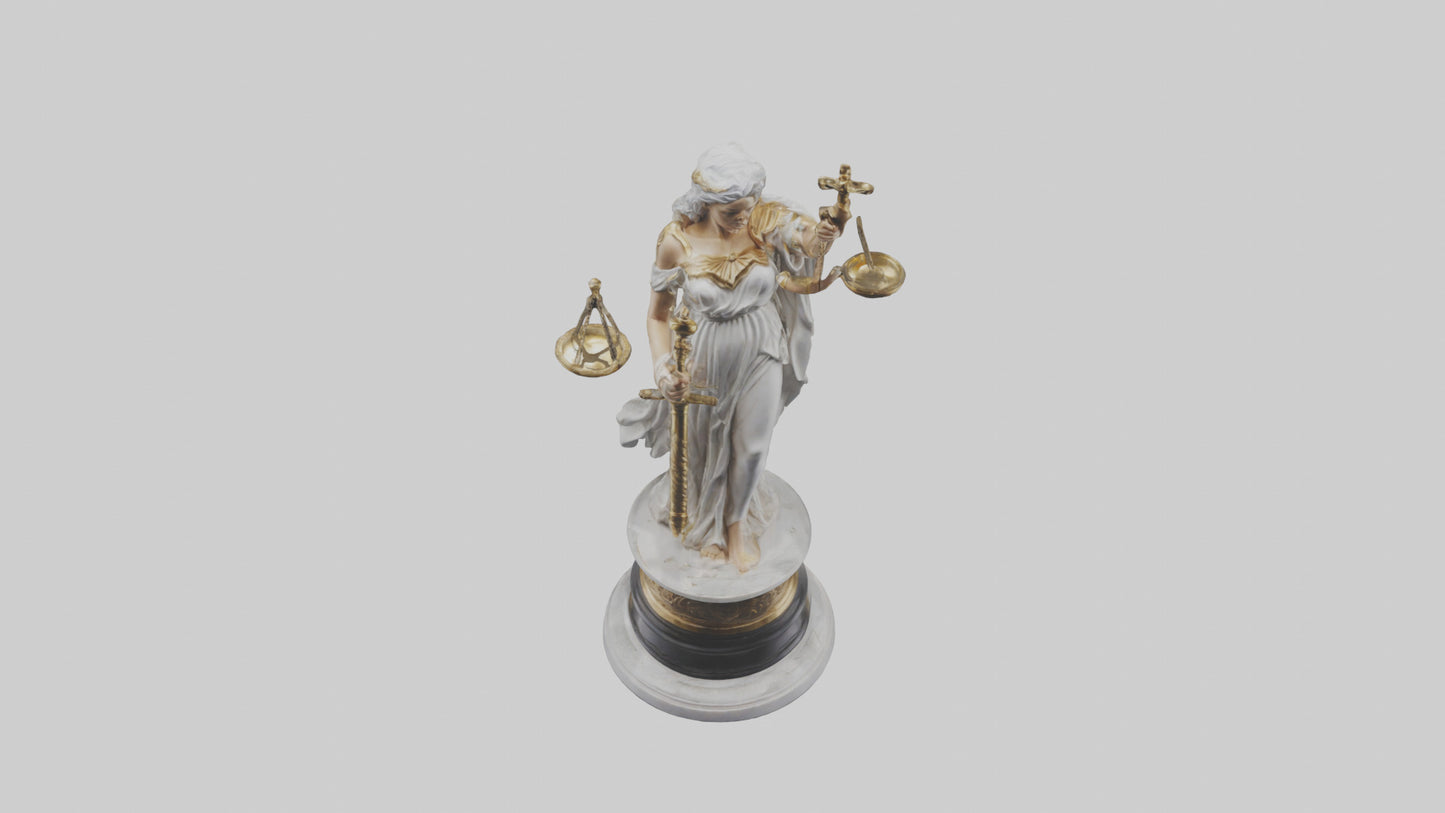 3D model Regal Statue of Justice model VR / AR / low-poly