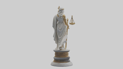 3D model Regal Statue of Justice model VR / AR / low-poly