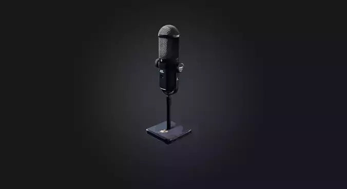 3D model reporter microphone  VR / AR / low-poly