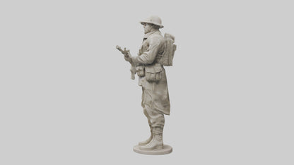 Resilient Soldier Statue model VR / AR / low-poly