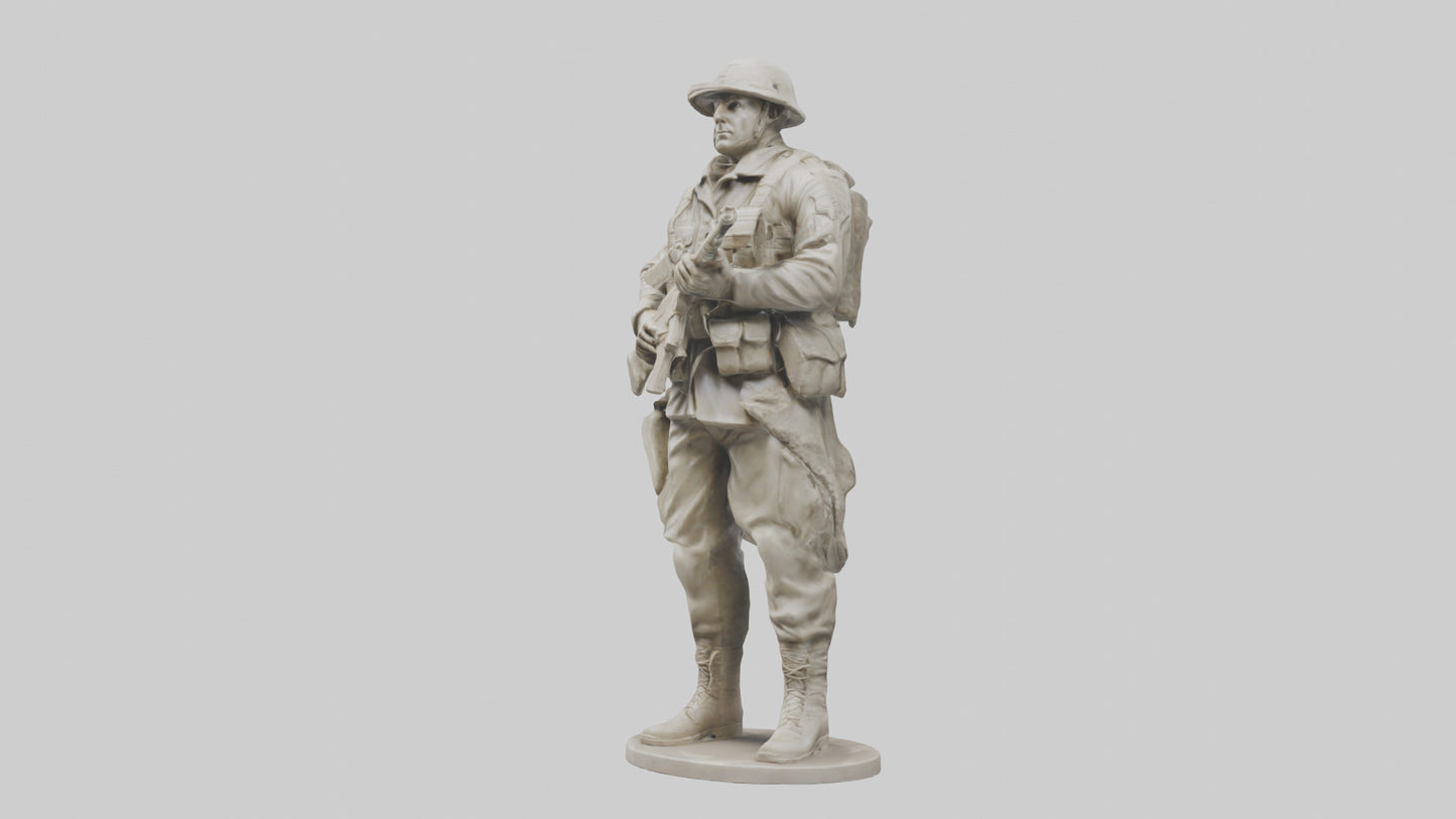 Resilient Soldier Statue model VR / AR / low-poly