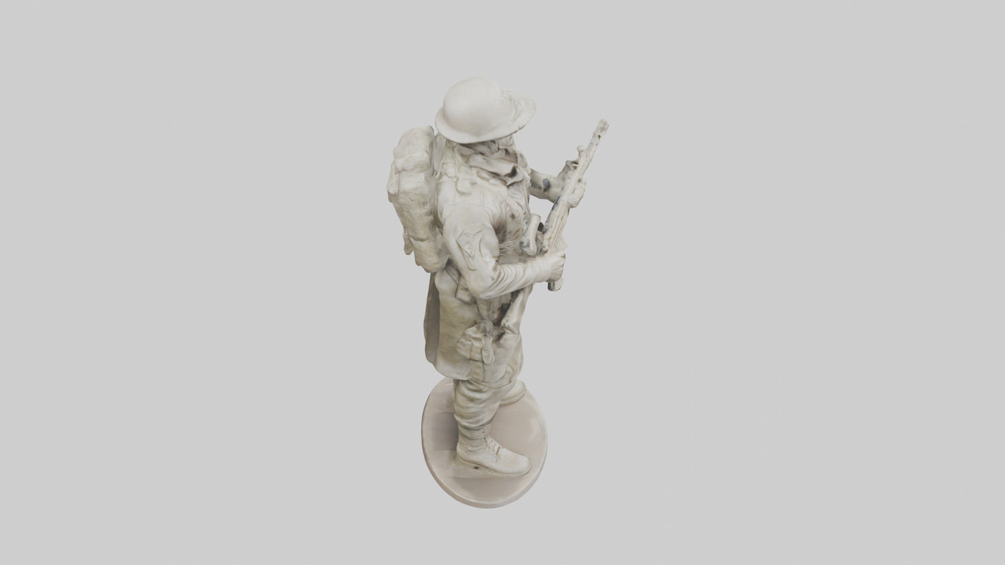 Resilient Soldier Statue model VR / AR / low-poly