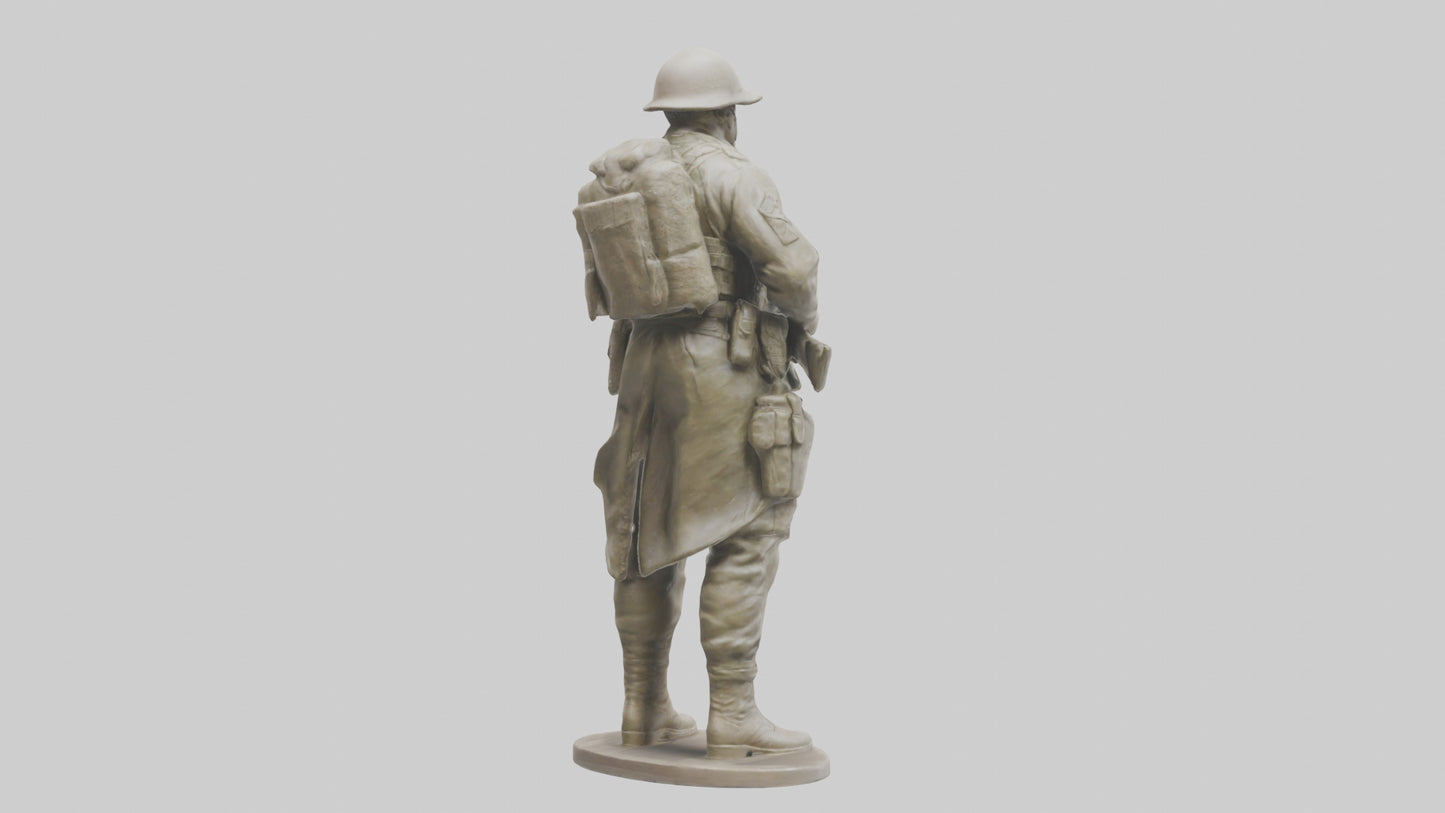 Resilient Soldier Statue model VR / AR / low-poly