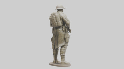 Resilient Soldier Statue model VR / AR / low-poly