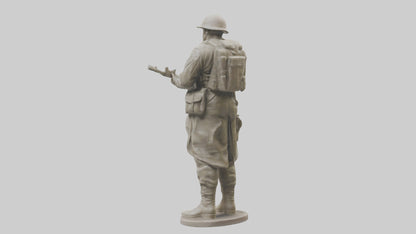 Resilient Soldier Statue model VR / AR / low-poly