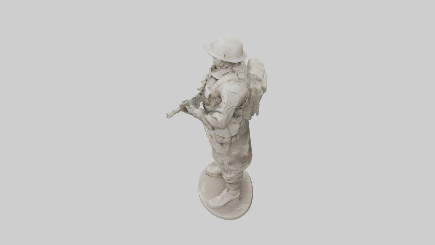 Resilient Soldier Statue model VR / AR / low-poly