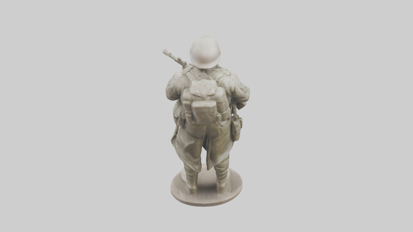 Resilient Soldier Statue model VR / AR / low-poly