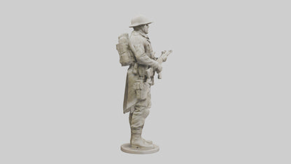 Resilient Soldier Statue model VR / AR / low-poly