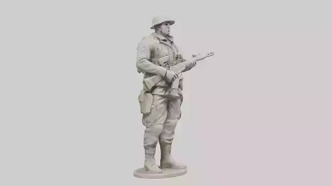 Resilient Soldier Statue model VR / AR / low-poly