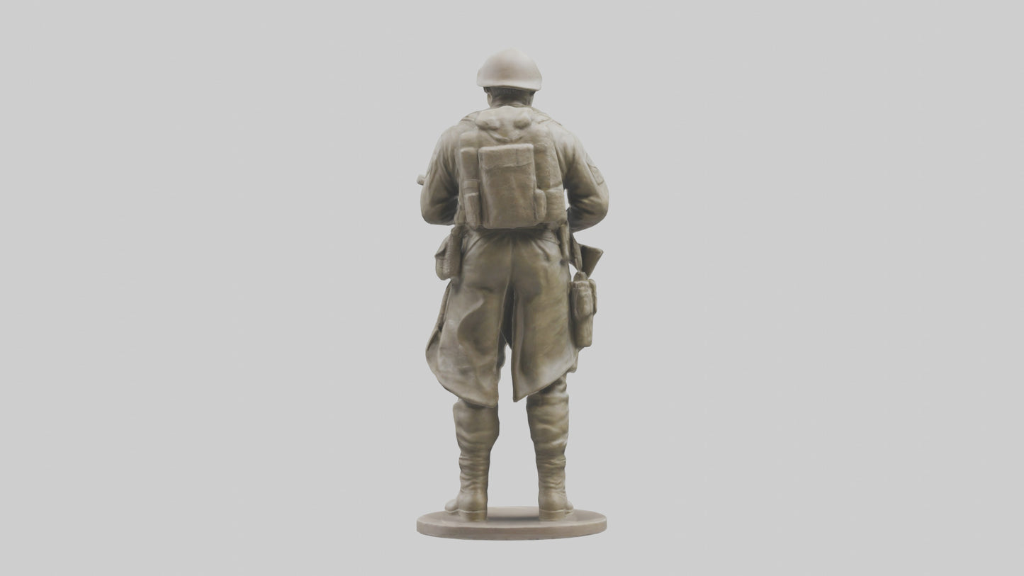 Resilient Soldier Statue model VR / AR / low-poly
