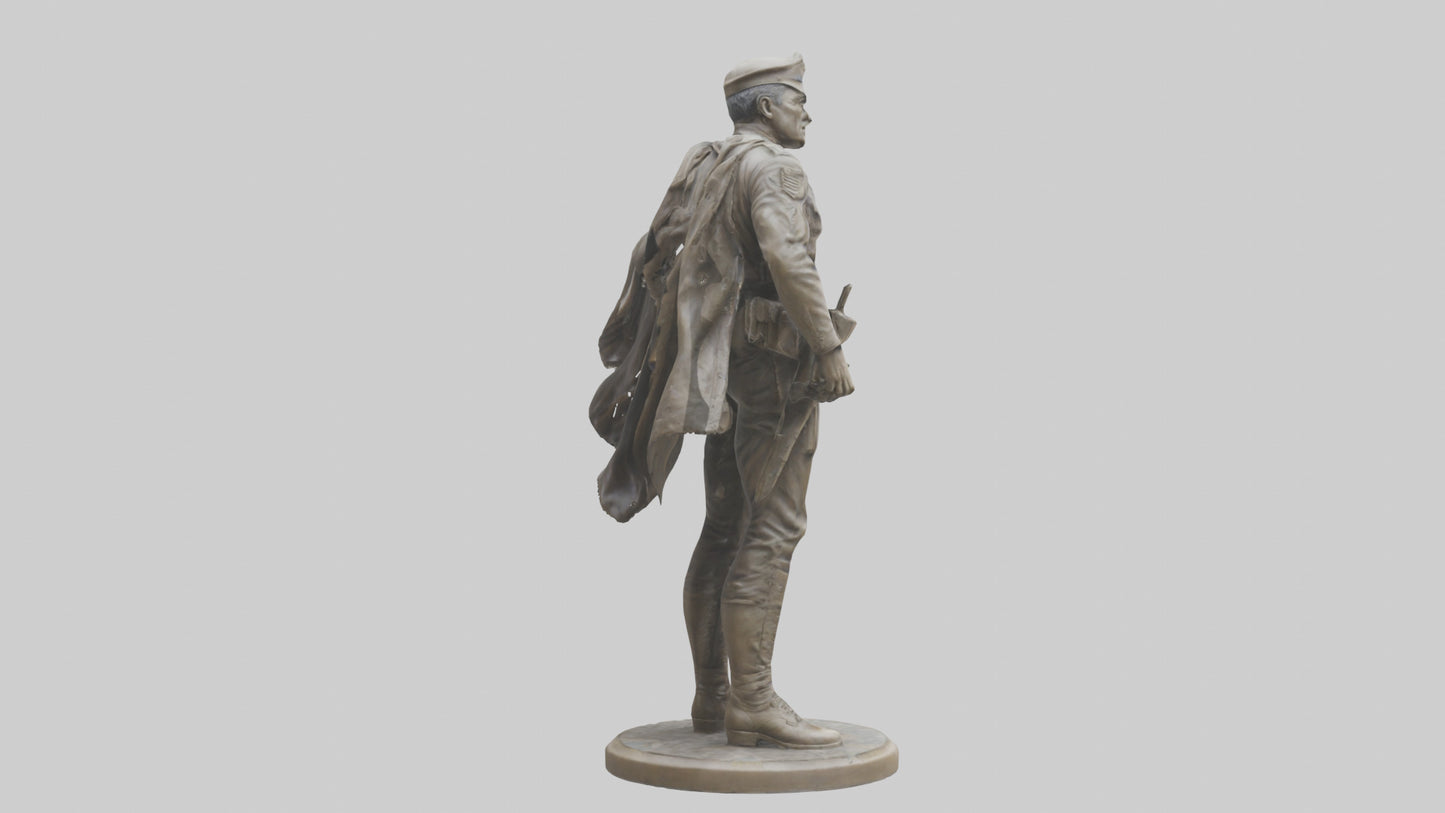 3D model Resilient War Hero Statue model VR / AR / low-poly