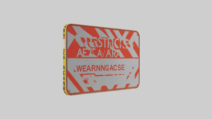 3D model Restricted Access Area Warning Sign model VR / AR / low-poly