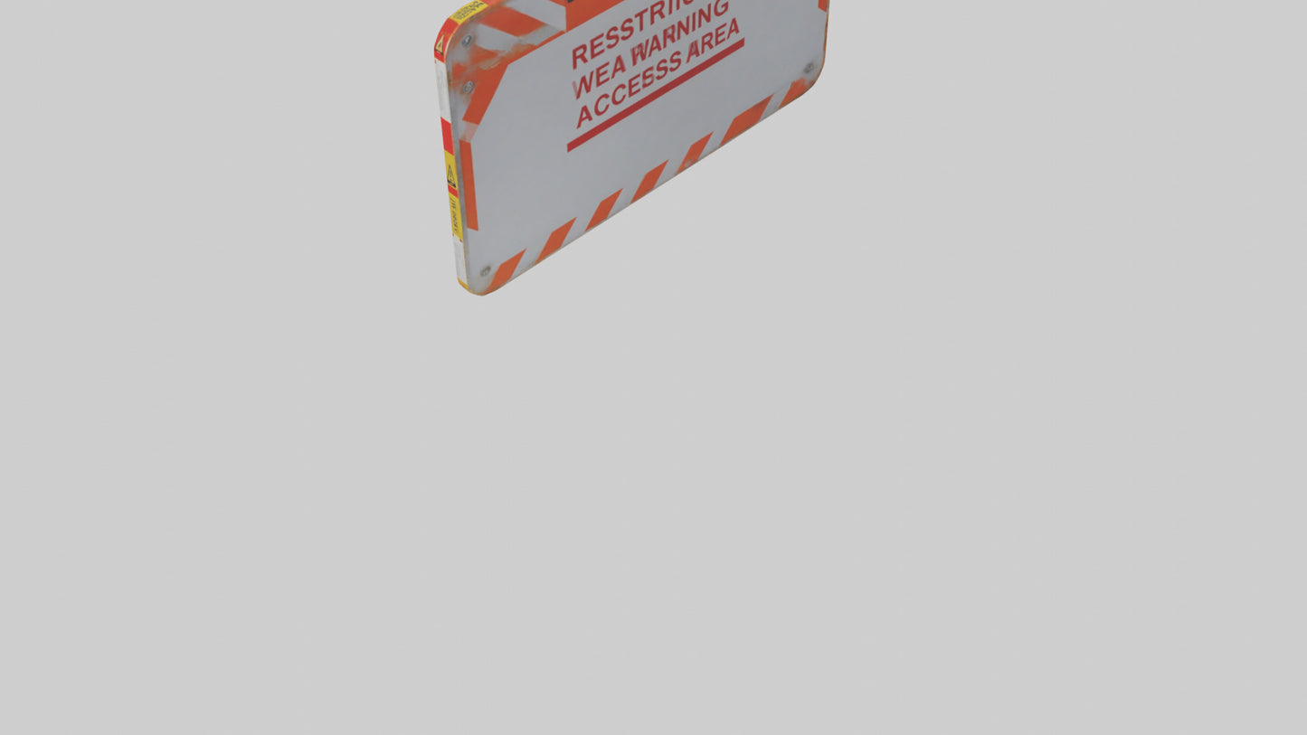 3D model Restricted Access Area Warning Sign model VR / AR / low-poly