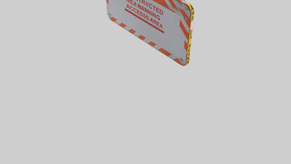 3D model Restricted Access Area Warning Sign model VR / AR / low-poly