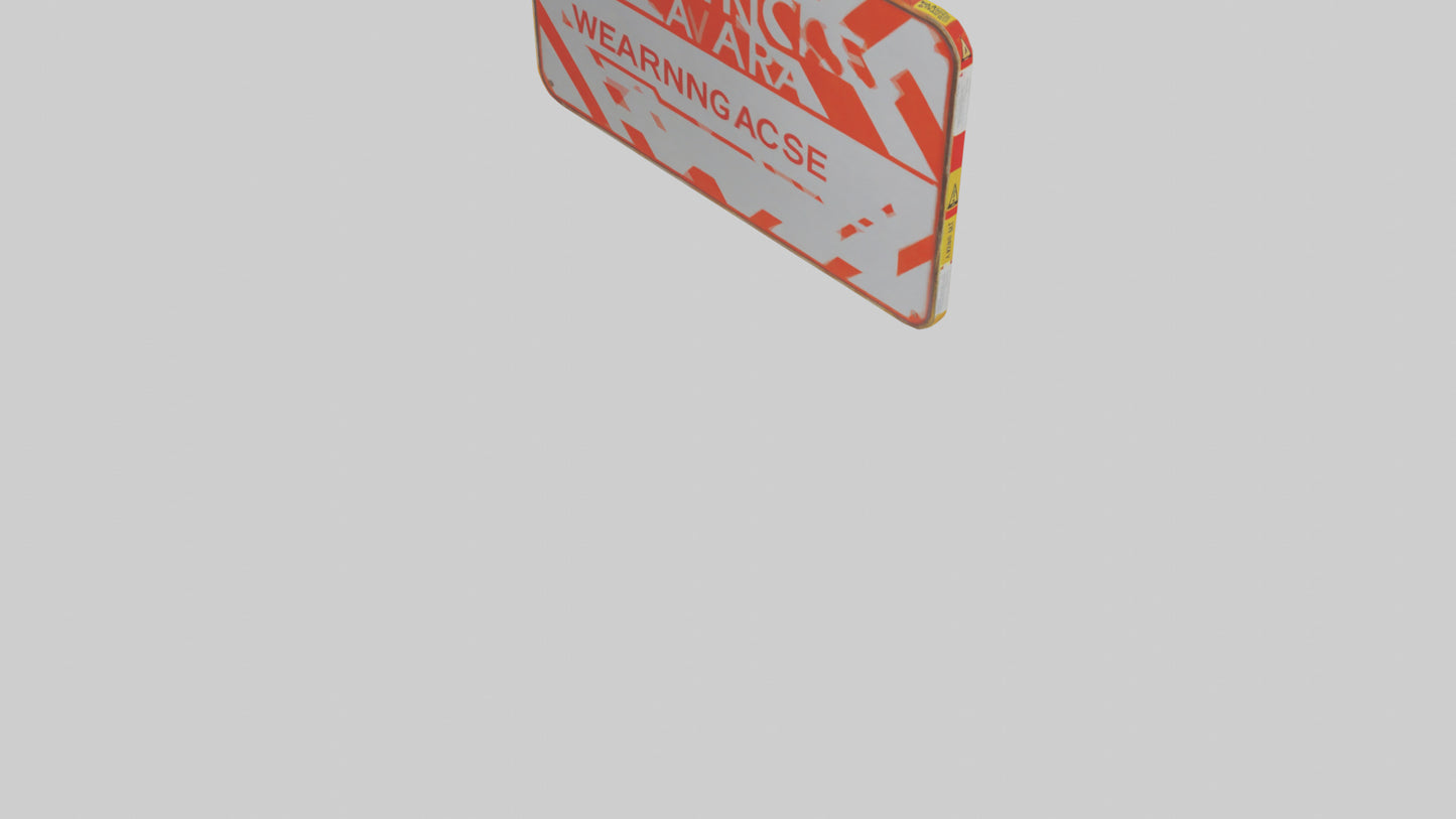 3D model Restricted Access Area Warning Sign model VR / AR / low-poly