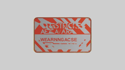 3D model Restricted Access Area Warning Sign model VR / AR / low-poly