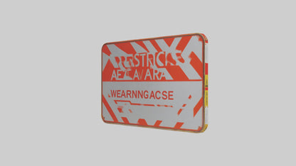 3D model Restricted Access Area Warning Sign model VR / AR / low-poly