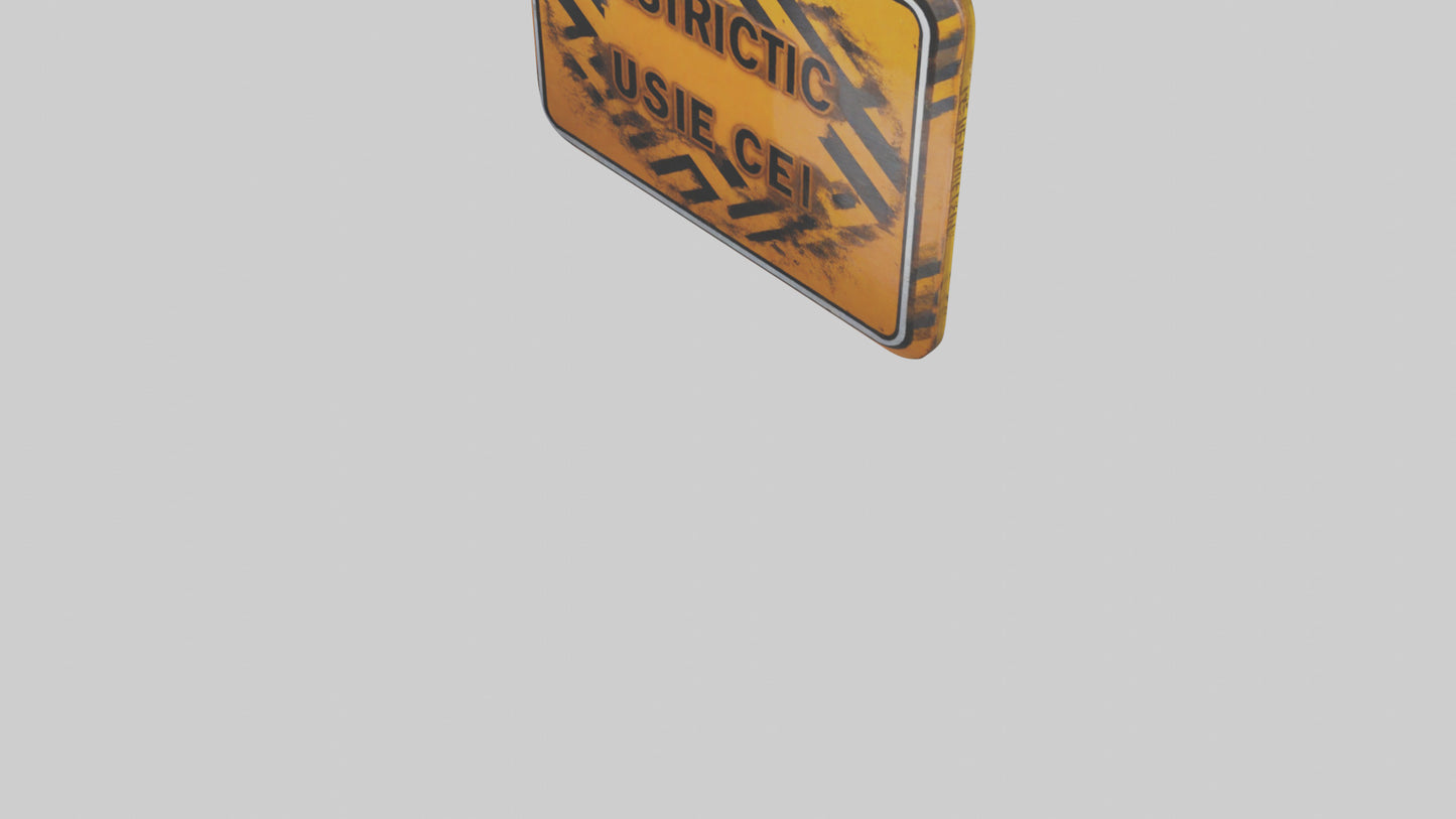 Restricted Use Caution Sign model VR / AR / low-poly