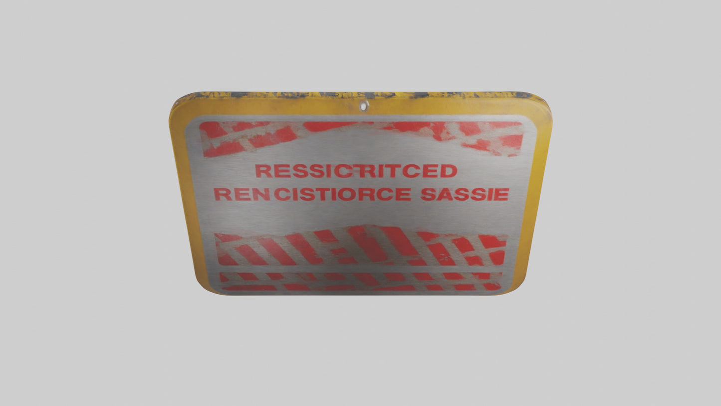Restricted Use Caution Sign model VR / AR / low-poly