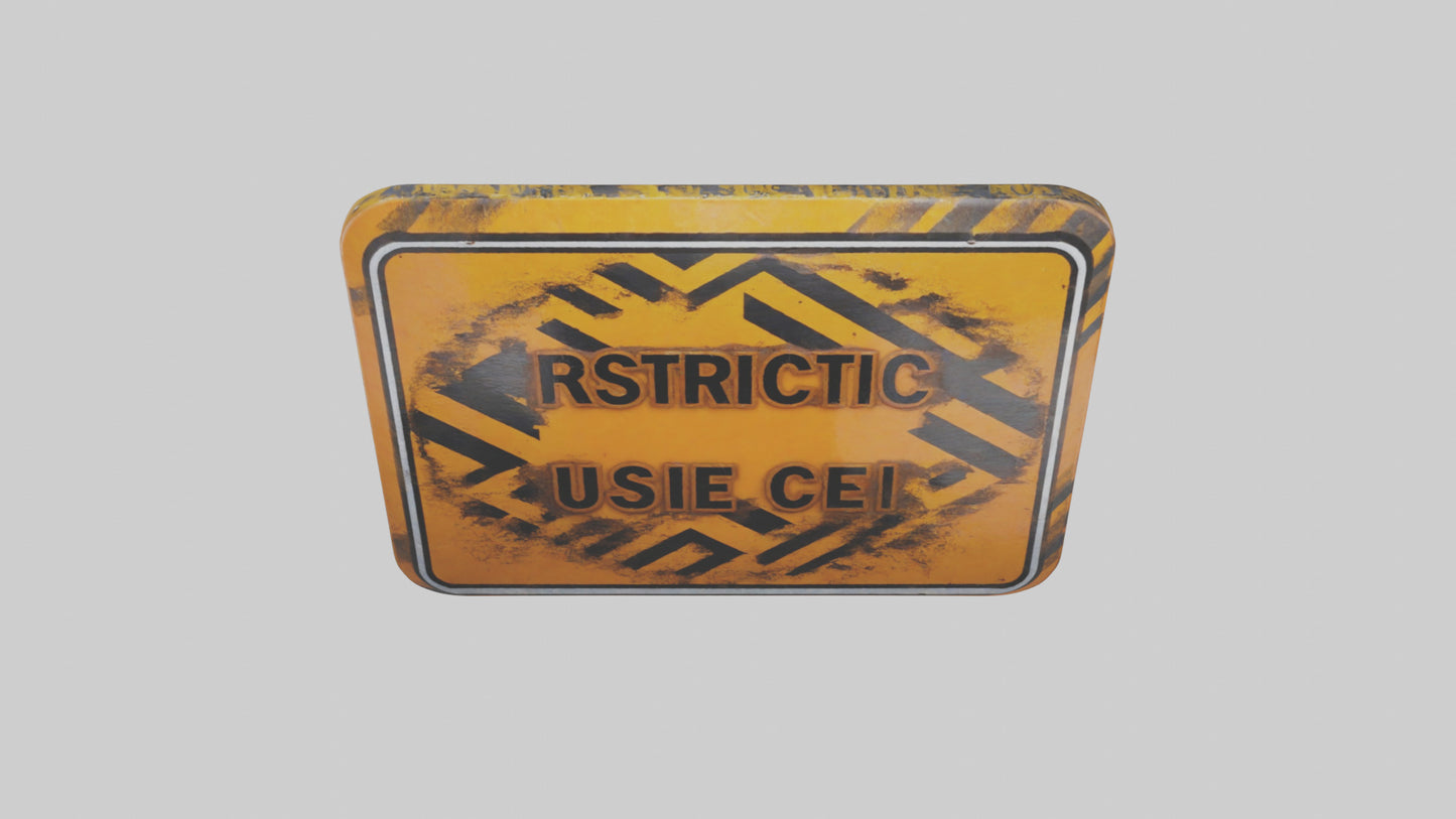 Restricted Use Caution Sign model VR / AR / low-poly
