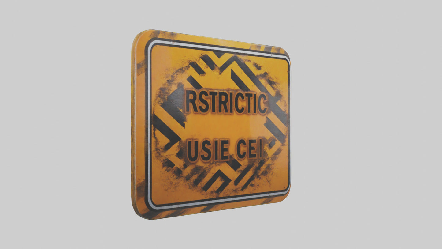 Restricted Use Caution Sign model VR / AR / low-poly