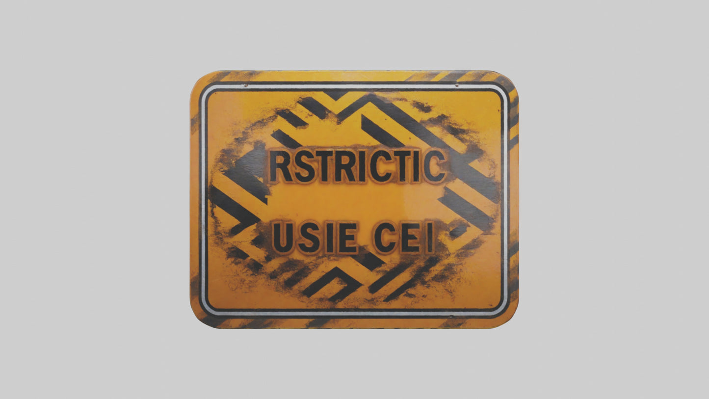Restricted Use Caution Sign model VR / AR / low-poly