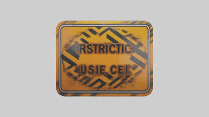 Restricted Use Caution Sign model VR / AR / low-poly