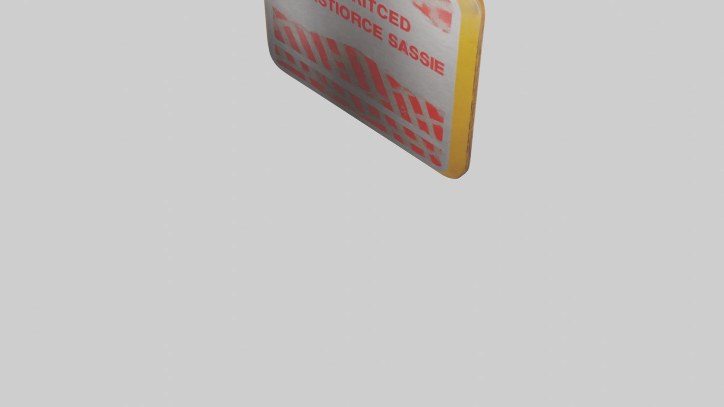 Restricted Use Caution Sign model VR / AR / low-poly